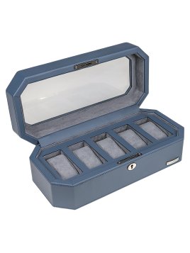 sacher 4010 - POLYURÉTHANE - BLEU coffret 5 montres vitré windrose tempora coffret bijoux