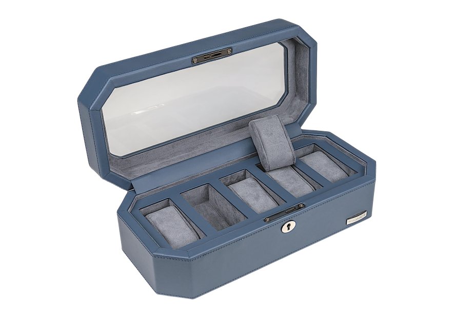 sacher 4010 - POLYURÉTHANE - BLEU coffret 5 montres vitré windrose tempora coffret bijoux