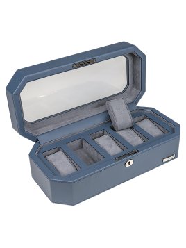 sacher 4010 - POLYURÉTHANE - BLEU coffret 5 montres vitré windrose tempora coffret bijoux