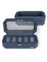 sacher 4010 - POLYURÉTHANE - BLEU coffret 5 montres vitré windrose tempora coffret-bijoux