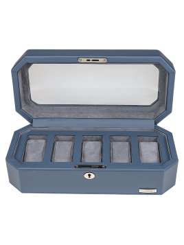 sacher 4010 - POLYURÉTHANE - BLEU coffret 5 montres vitré windrose tempora coffret bijoux