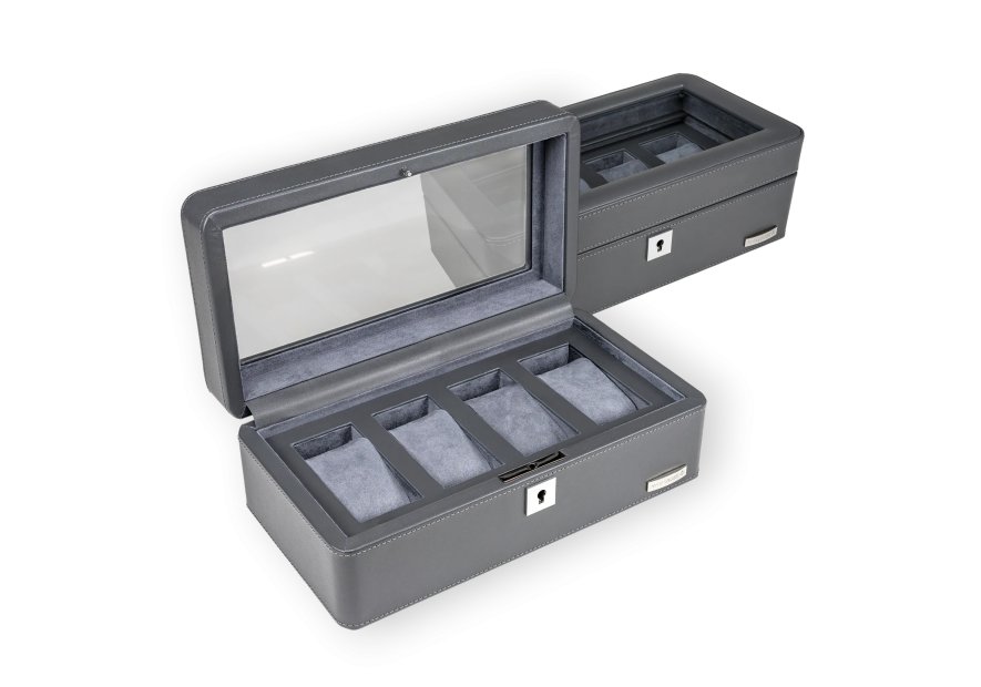 sacher 4020 - POLYURÉTHANE - GREY étui 4 montres windrose tempora coffret bijoux