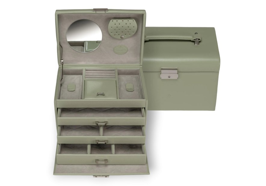 sacher 3671 - POLYURÉTHANE - SAUGE coffret bijoux sacher merino 3 tiroirs coffret bijoux