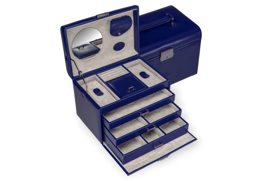 sacher 3671 - POLYURÉTHANE - BLEU FONCÉ coffret bijoux sacher merino 3 tiroirs coffret bijoux
