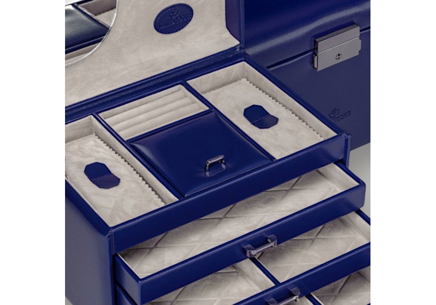 sacher 3671 - POLYURÉTHANE - BLEU FONCÉ coffret bijoux sacher merino 3 tiroirs coffret bijoux