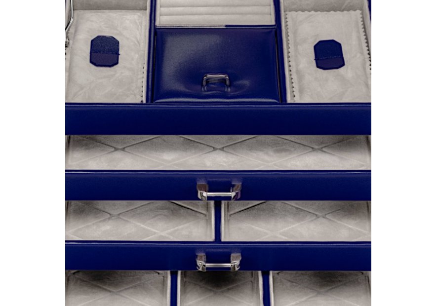 sacher 3671 - POLYURÉTHANE - BLEU FONCÉ coffret bijoux sacher merino 3 tiroirs coffret bijoux