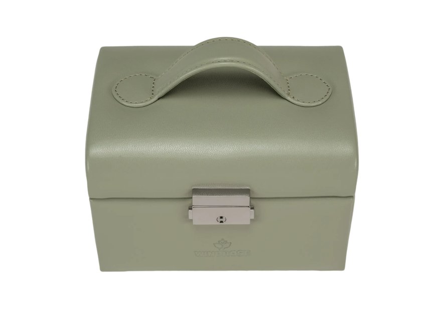 sacher 3676 - POLYURÉTHANE - SAUGE coffret bijoux mini windrose poignée coffret bijoux