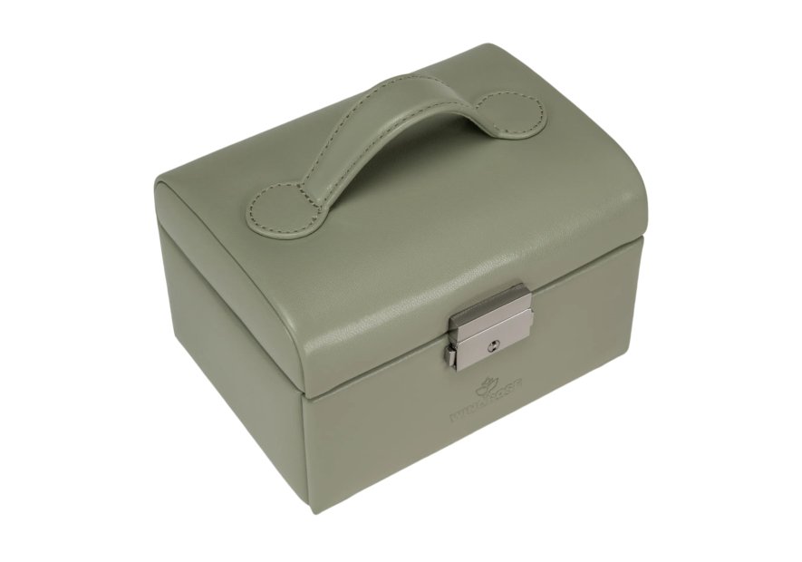 sacher 3676 - POLYURÉTHANE - SAUGE coffret bijoux mini windrose poignée coffret bijoux