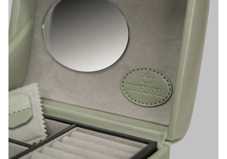 sacher 3676 - POLYURÉTHANE - SAUGE coffret bijoux mini windrose poignée coffret bijoux