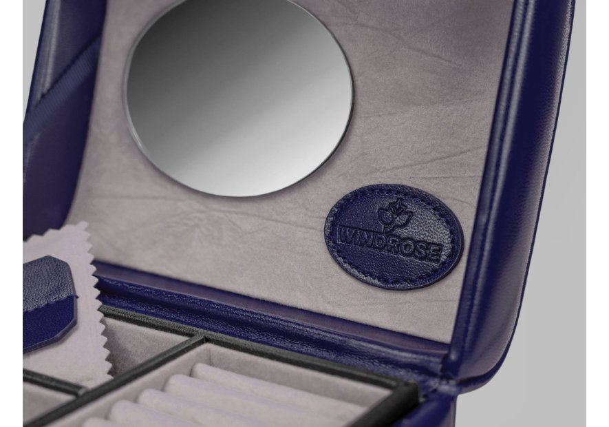 sacher 3676 - POLYURÉTHANE - BLEU FONCÉ coffret bijoux mini windrose poignée coffret bijoux