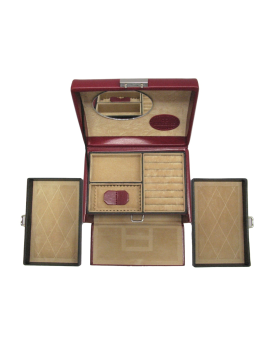 sacher 3676 - POLYURÉTHANE - ROUGE FONC coffret bijoux mini windrose poignée coffret bijoux