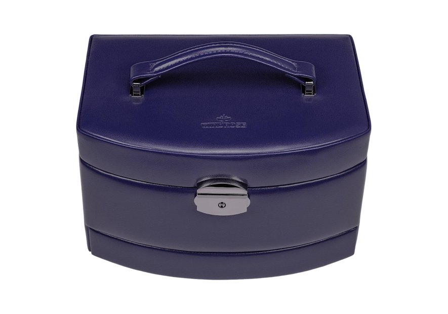 sacher 3692 - POLYURÉTHANE - BLEU FONCÉ coffret bijoux windrose merino ouverture auto coffret bijoux