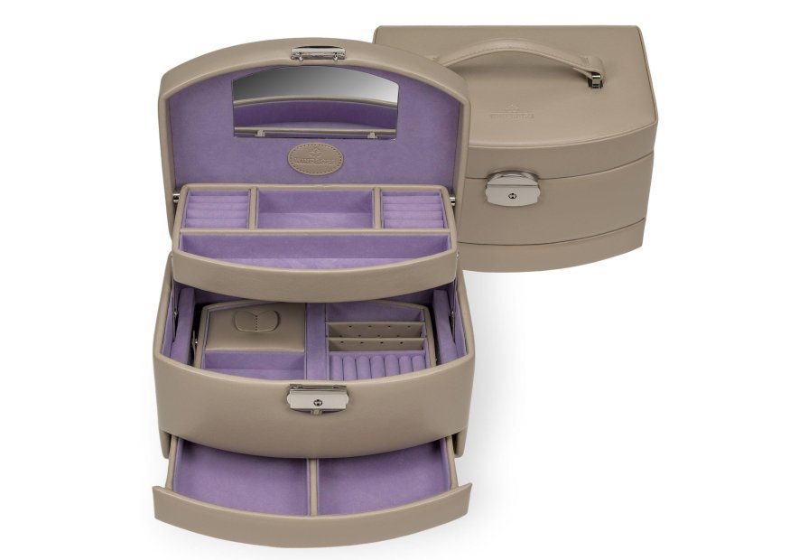 sacher 3692 - POLYURÉTHANE - BEIGE coffret bijoux windrose merino ouverture auto coffret bijoux