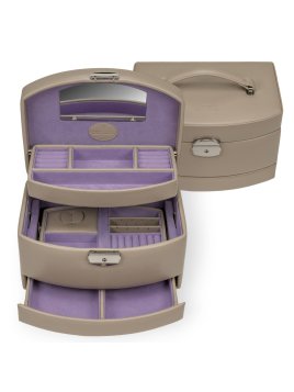 sacher 3692 - POLYURÉTHANE - BEIGE coffret bijoux windrose merino ouverture auto coffret bijoux