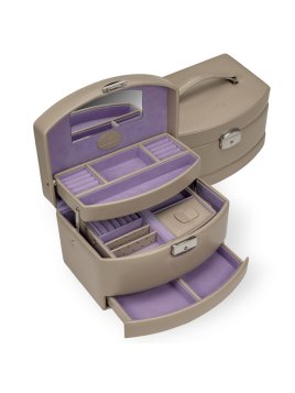 sacher 3692 - POLYURÉTHANE - BEIGE coffret bijoux windrose merino ouverture auto coffret bijoux