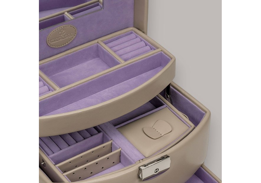 sacher 3692 - POLYURÉTHANE - BEIGE coffret bijoux windrose merino ouverture auto coffret bijoux