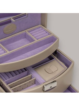 sacher 3692 - POLYURÉTHANE - BEIGE coffret bijoux windrose merino ouverture auto coffret bijoux