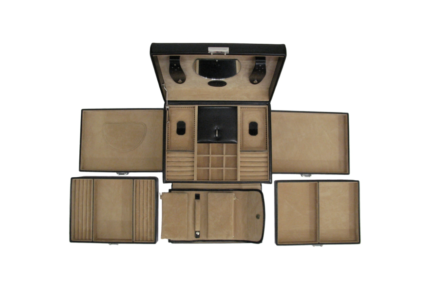 sacher 3696 - POLYURÉTHANE - NOIR coffret bijoux windrose merino trousse amovible coffret bijoux