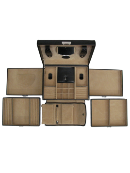 sacher 3696 - POLYURÉTHANE - NOIR coffret bijoux windrose merino trousse amovible coffret bijoux