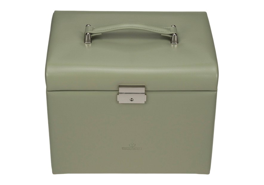 sacher 3696 - POLYURÉTHANE - SAUGE coffret bijoux windrose merino trousse amovible coffret bijoux