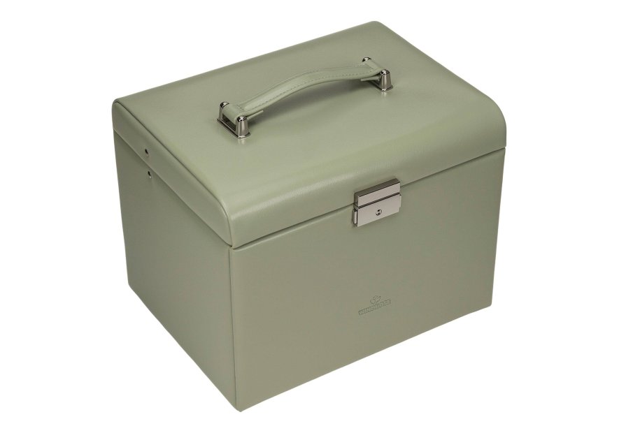 sacher 3696 - POLYURÉTHANE - SAUGE coffret bijoux windrose merino trousse amovible coffret bijoux