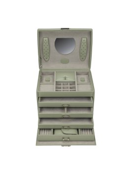 sacher 3696 - POLYURÉTHANE - SAUGE coffret bijoux windrose merino trousse amovible coffret bijoux