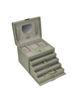 sacher 3696 - POLYURÉTHANE - SAUGE coffret bijoux windrose merino trousse amovible coffret bijoux