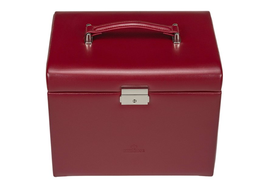 sacher 3696 - POLYURÉTHANE - ROUGE coffret bijoux windrose merino trousse amovible coffret bijoux