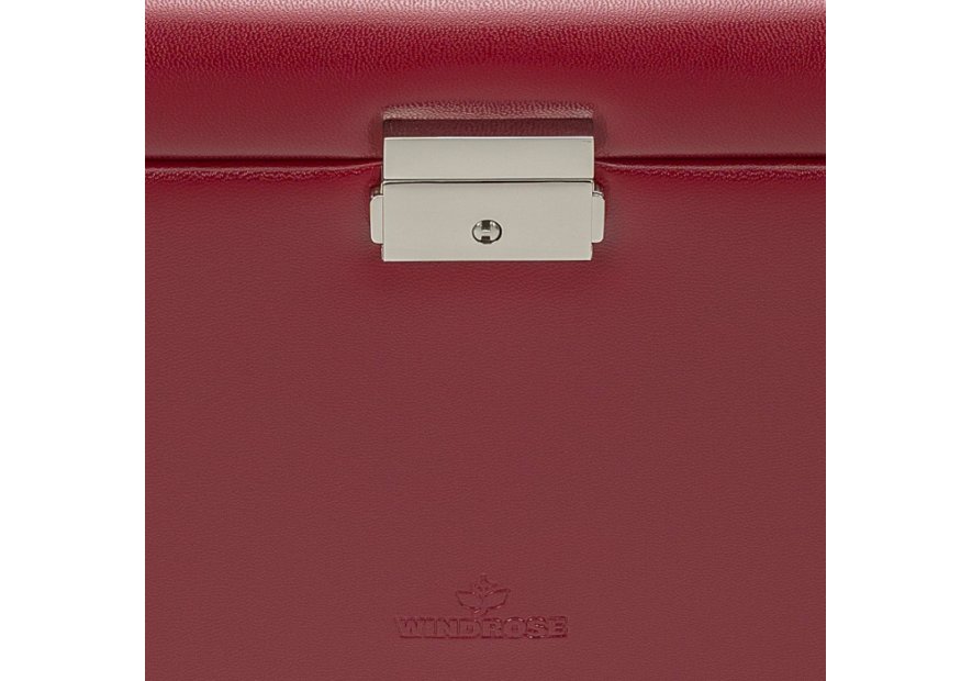 sacher 3696 - POLYURÉTHANE - ROUGE coffret bijoux windrose merino trousse amovible coffret bijoux