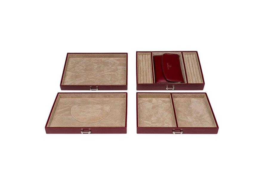 sacher 3696 - POLYURÉTHANE - ROUGE coffret bijoux windrose merino trousse amovible coffret bijoux