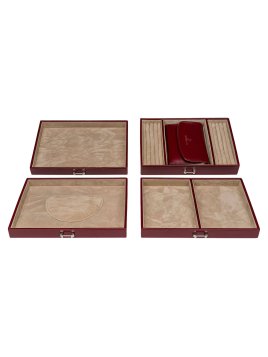 sacher 3696 - POLYURÉTHANE - ROUGE coffret bijoux windrose merino trousse amovible coffret bijoux