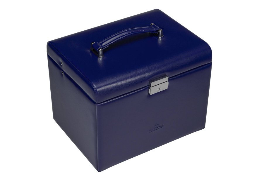 sacher 3696 - POLYURÉTHANE - BLEU FONCÉ coffret bijoux windrose merino trousse amovible coffret bijoux