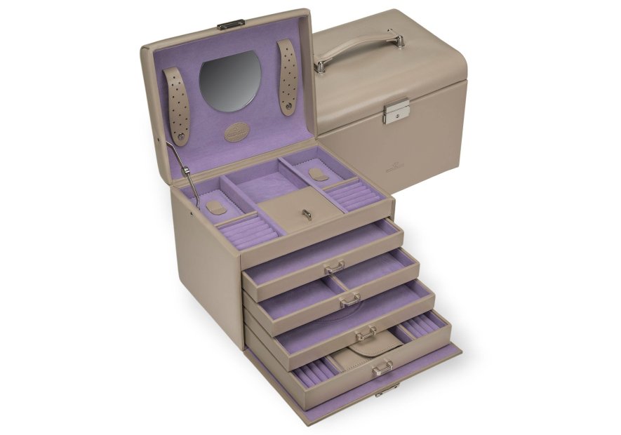 sacher 3696 - POLYURÉTHANE - BEIGE coffret bijoux windrose merino trousse amovible coffret bijoux