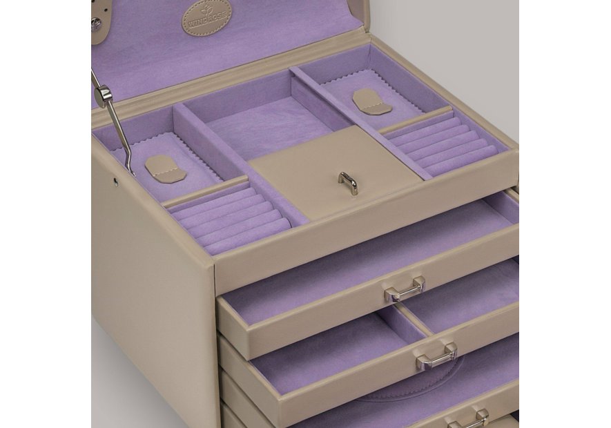 sacher 3696 - POLYURÉTHANE - BEIGE coffret bijoux windrose merino trousse amovible coffret bijoux