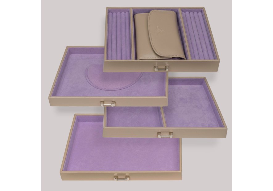 sacher 3696 - POLYURÉTHANE - BEIGE coffret bijoux windrose merino trousse amovible coffret bijoux