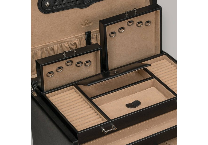 sacher 3246 - CUIR DE VACHETTE - NOIR coffret bijoux sacher ambiance 8 montres coffret bijoux