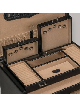 sacher 3246 - CUIR DE VACHETTE - NOIR coffret bijoux sacher ambiance 8 montres coffret bijoux