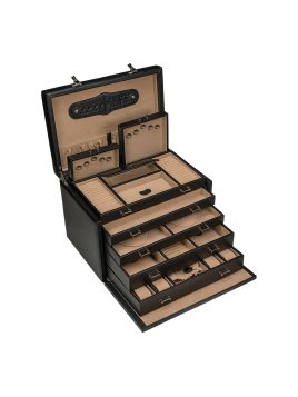 sacher 3246 - CUIR DE VACHETTE - NOIR coffret bijoux sacher ambiance 8 montres coffret bijoux