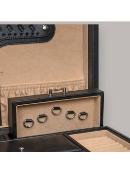 sacher 3246 - CUIR DE VACHETTE - NOIR coffret bijoux sacher ambiance 8 montres coffret bijoux