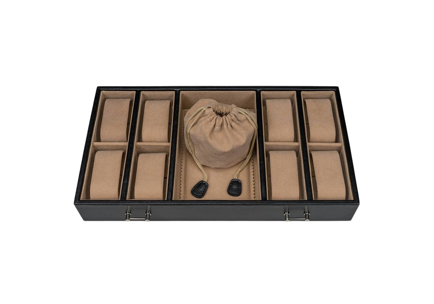 sacher 3246 - CUIR DE VACHETTE - NOIR coffret bijoux sacher ambiance 8 montres coffret bijoux