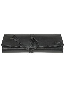 sacher 3100 - CUIR DE VACHETTE - NOIR trousse bijoux windrose plie en 3 lien trousse bijoux