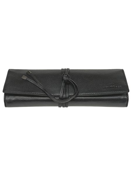 sacher 3100 - CUIR DE VACHETTE - NOIR trousse bijoux windrose plie en 3 lien trousse bijoux