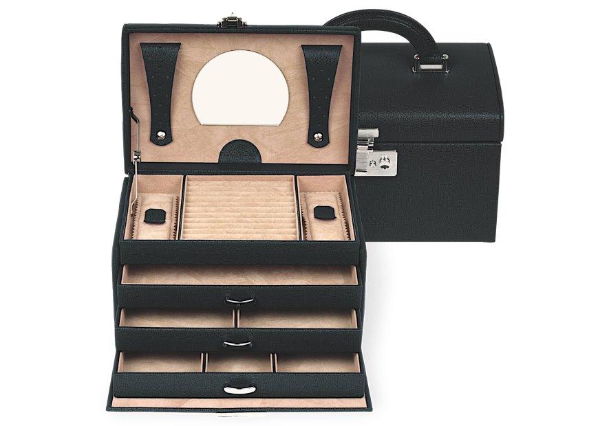 sacher 3853 - POLYURÉTHANE - NOIR coffret bijoux windrose beluga 3 tiroirs coffret bijoux