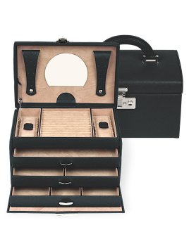 sacher 3853 - POLYURÉTHANE - NOIR coffret bijoux windrose beluga 3 tiroirs coffret bijoux