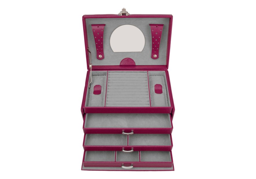 sacher 3853 - POLYURÉTHANE - BERRY coffret bijoux windrose beluga 3 tiroirs coffret bijoux