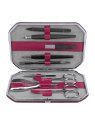 sacher 3862 - CUIR DE VACHETTE - BERRY trousse manucure windrose octogonale trousse-manucure