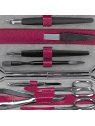 sacher 3862 - CUIR DE VACHETTE - BERRY trousse manucure windrose octogonale trousse-manucure