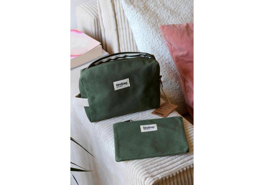 hindbag LEON - COTON BIO - OLIVE trousse de toilette hind bag leon Trousses de toilette