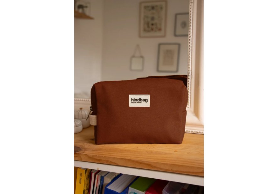 hindbag LEON - COTON BIO - CHOCOLAT trousse de toilette hind bag leon Trousses de toilette