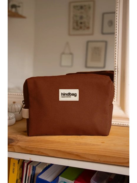 hindbag LEON - COTON BIO - CHOCOLAT trousse de toilette hind bag leon trousses-de-toilette